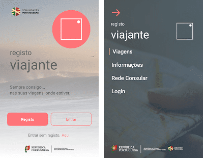 app registo viajante seguro de viagem