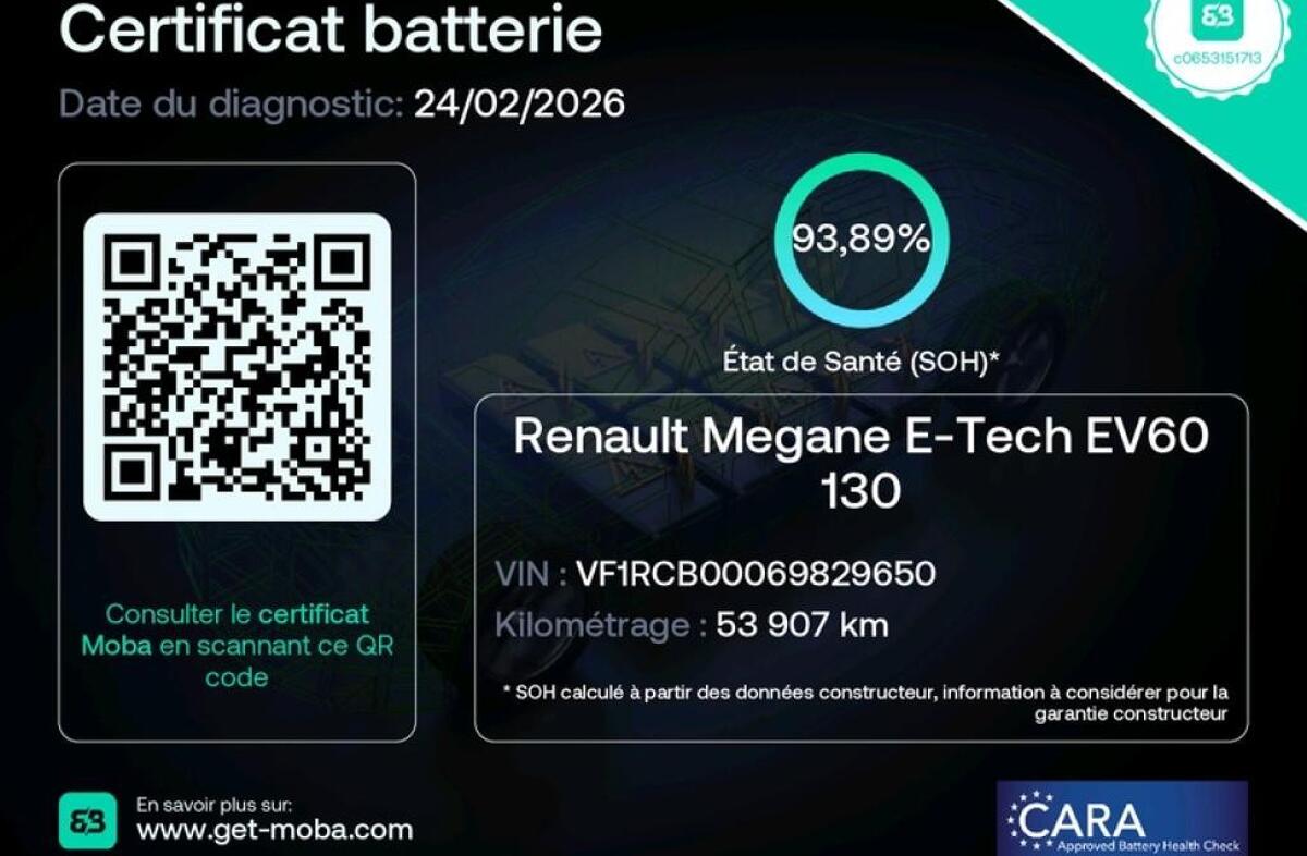RENAULT Mégane E-Tech EV60 Evolution ER Optimum Charge